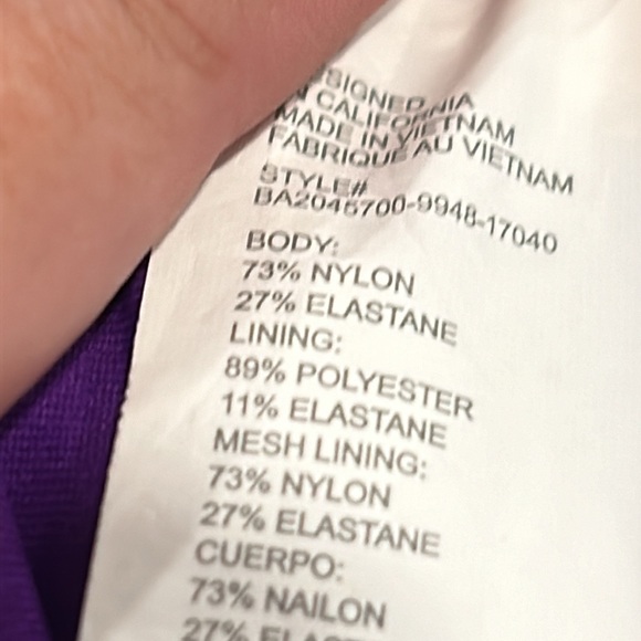 Fabletics Faye Medium Impact Sports Bra Purple Nude Mesh Size Medium - Picture 6 of 6